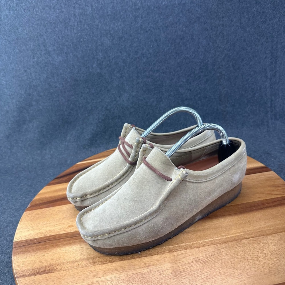 Clarks Originals WALLABEE 35395 Womens 9.5 M Sand Suede Crepe Sole Comfort Shoes - Picture 5 of 13
